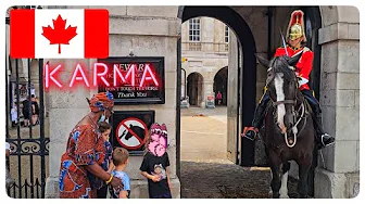 Rude and Entitled KAREN Ignores The Guard and Pushes Kid Aside!