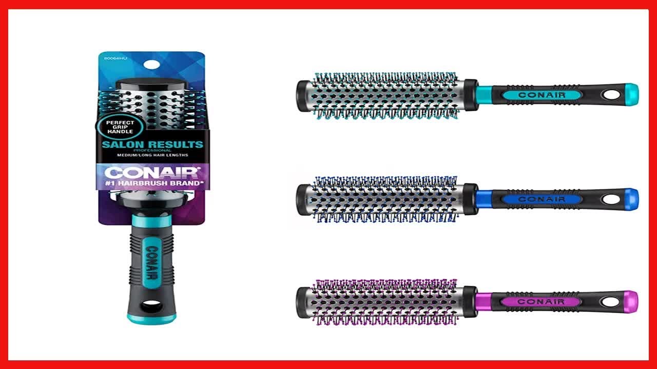 Conair Professional Large Hot Curling Round Hair Brush with Nylon Bristles and RubberGrip