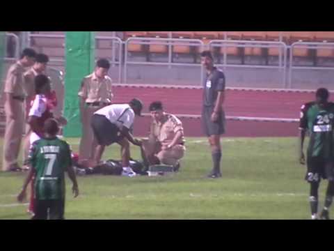 The following occurred during the AFC Cup group stage match between South China (Hong Kong) v Persiwa Wamena (Indonesia) on Tuesday 23 March 2010 at Siu Sai Wan stadium in Hong Kong. Further details at hkref.blogspot.com