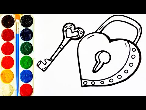 видео: Drawing lessons for children. Easy drawing Coloring. How to draw a heart.Уроки малювання для дітей.