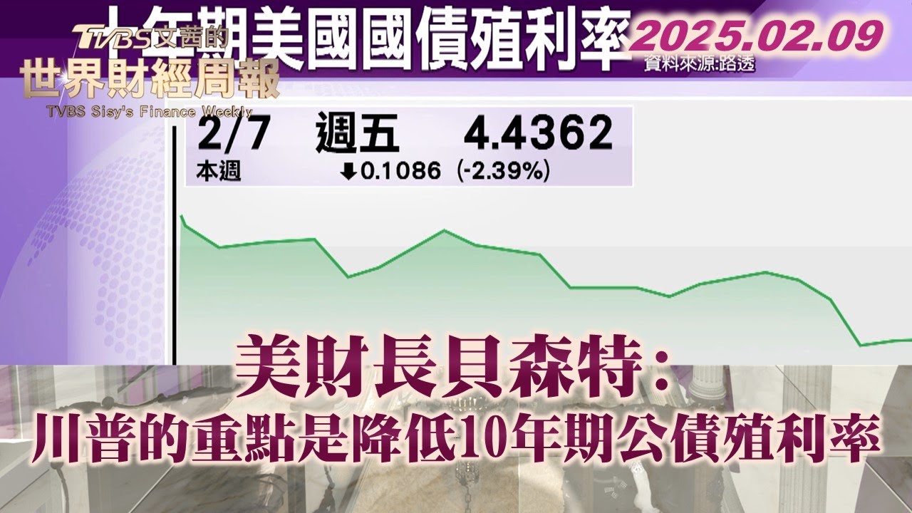 美財長貝森特:川普的重點是降低10年期公債殖利率 #TVBS文茜的世界財經周報 20250209 #川普 #美債