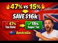 47% Tax vs 15% Super: Save $16k (Australia)