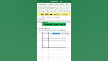 RANDARRAY Function in Excel | Advanced Excel Formula #excel #exceltutorial #exceltips