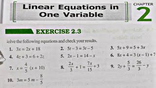 EX 2.3 Class 8 | Linear Equations In One Variable | Chapter 2| NCERT | In Hindi | Rajmith study screenshot 3