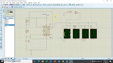 Curcuto integrado 555 y Display de 14 segmentos en Proteus
