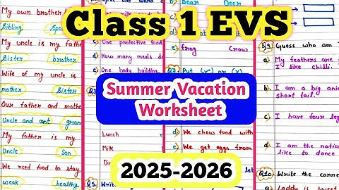 Class 1 EVS Worksheet| EVS Worksheet for Class 1| Summer Vacation Worksheets| Class 1 Worksheet