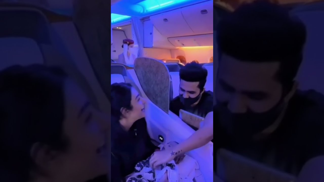 Sara khan Falak shabbir | flight staff arranged rose for this lovely couple | life707