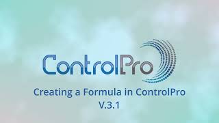 Creating a formula in ICSControlPro