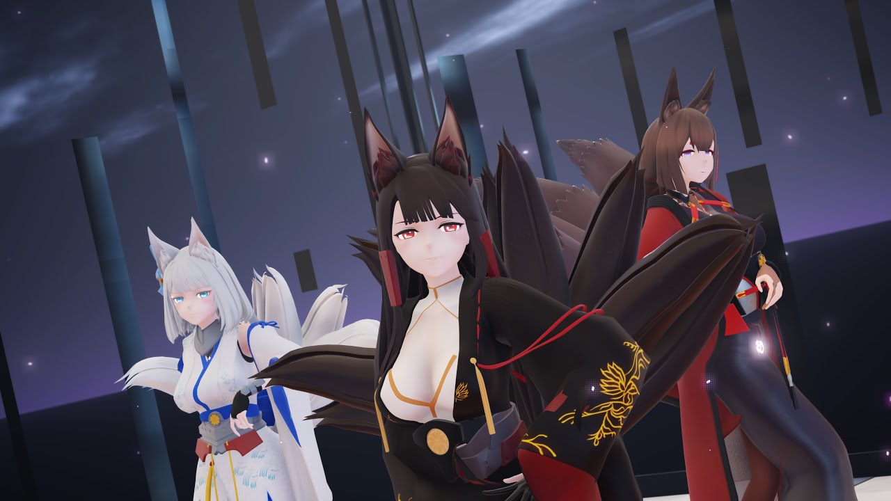 Mmd 妄想疾患 ガール Kurokumo 天城 赤城 加賀 アズールレーン 碧藍航線 Azur Lane 2160p 4k Youtube