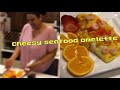 Seafood cheesy omelette#Buffet #mukbang#cooking #easymeals #family