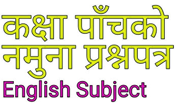 Model Question Paper of English Class 5, Important question paper of English, English question Five