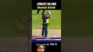 Shahid Afridi with the longest six in history#cricket#worldrecord#viral#trending#ytshorts
