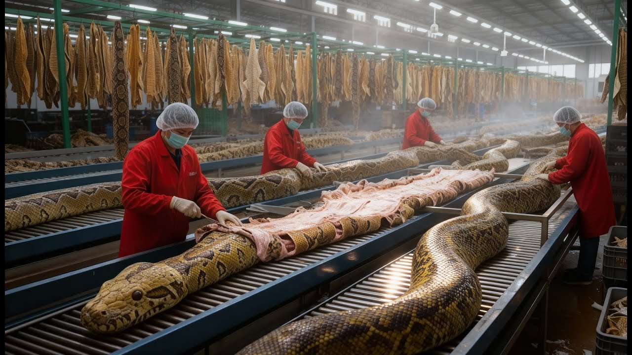 Inside the Snake-Leather Factory: From Snake Skin to Luxury Jacket (Full Process)