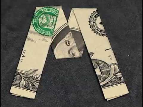 Fold Origami Dollar Bill Alphabet Letter M - YouTube