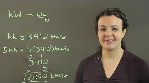 Qual é a fórmula para converte BTUH em kW?