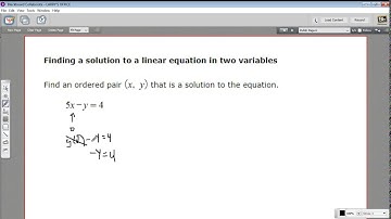 Finding a solution to a linear equation in two variables