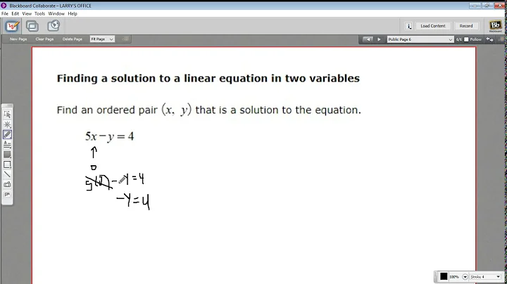Finding a solution to a linear equation in two variables