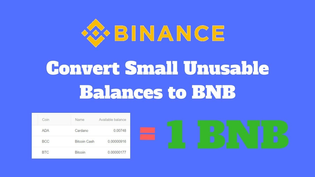 binance small balances