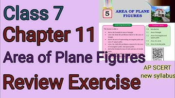 Review Exercise, Area of Plane Figures, Chapter 11,Class7, AP SCERT new syllabus.