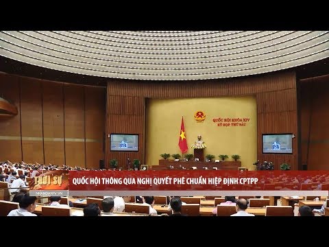 Video Quốc hội thông qua Nghị quyết phê chuẩn Hiệp định CPTPP - youtube