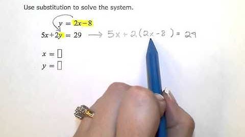 ALEKS:  Solving a system of linear equations using sybstitution, example 1