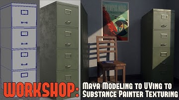 Workshop Maya/Substance File Cabinet Prop: FULL Modeling/UV in Maya to Substance Painter Texturing