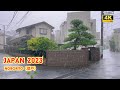 4kr japan travel  heavy rain walk in noboritokawasaki japan  relaxing natural city ambience