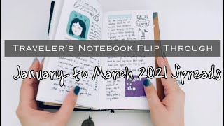 Traveler’s Notebook Journal Flip Through - January to March 2021 Spreads