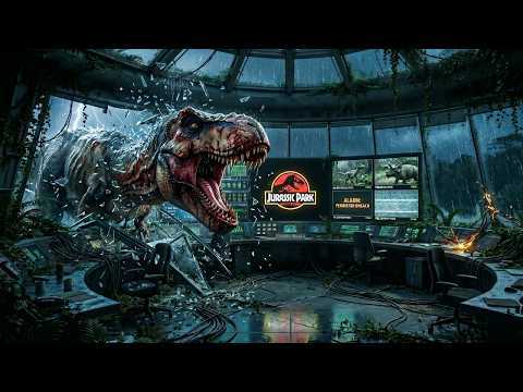 🔴 Rain Falling in the Jurassic Forest | Rain on Glass and a Peaceful Wild Atmosphere for Deep Sleep