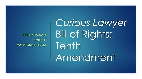 The Curious Lawyer: Bill of Rights -- The Tenth Amendment