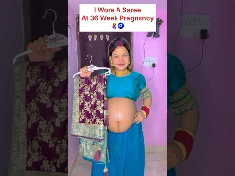 I can’t believe I wore a saree at 36 weeks 🤰😅#youtubeshorts #pregnancy #ytshorts #shortvideo