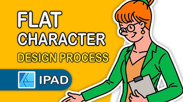 how to draw flat business character illustration process. affinity designer 2 for ipad