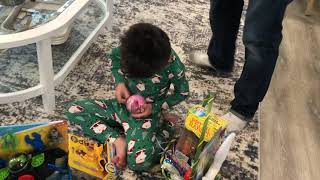 The Easter Bunny came to give the Twins a Basket