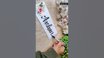 ARSHAN Name tag Lettering #watercolor #diy  #calligraphy #howto #doms #domsbrushpen #ytshorts