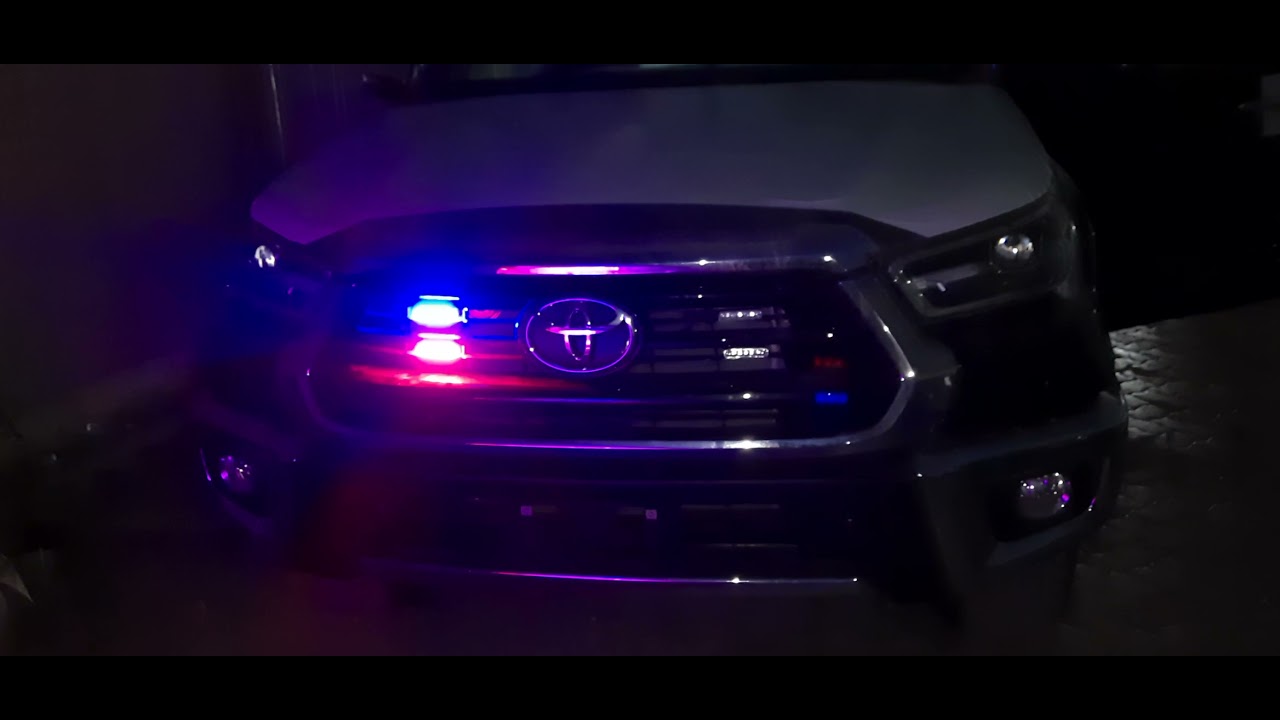 Toyota Hilux 2021 Install Police Light Front Grill 