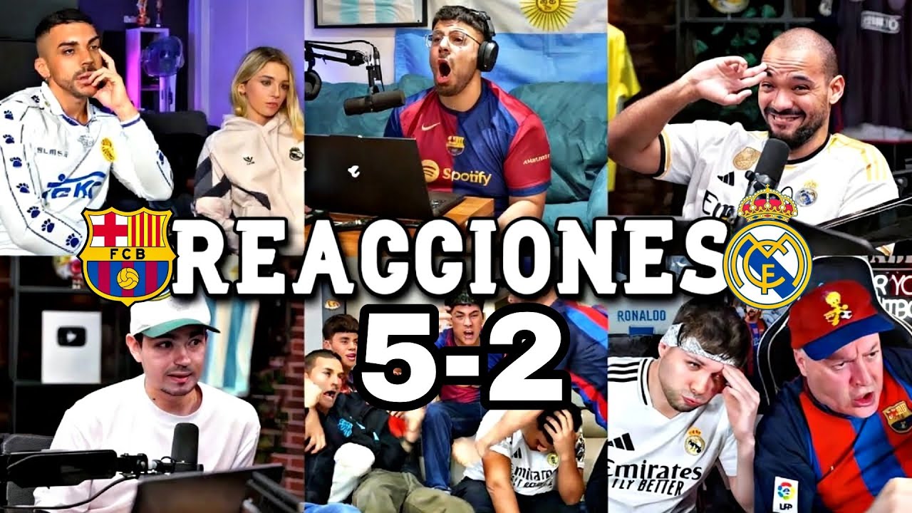 LAS MEJORES REACCIONES Y LLOROS MADRIDISTAS al REAL MADRID 2 BARCELONA 5