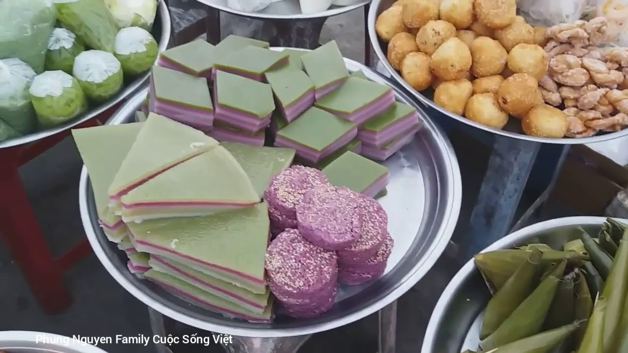 CHỢ QUÊ "CÁI NHUM MANG THÍT" Ăn vặt tại chợ siêu rẻ và