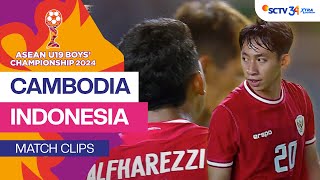 Cambodia vs Indonesia - Match Clips | Asean Boys Championship U19 2024