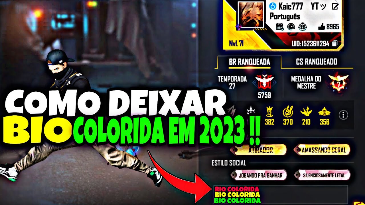 Nomes coloridos para colocar na bio do free fire