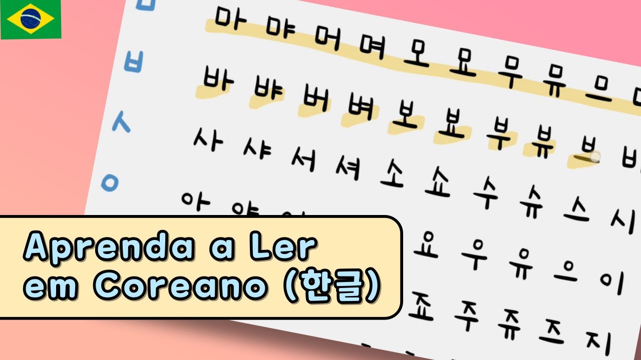 COREANO PASSO A PASSO: O Alfabeto Hangeul