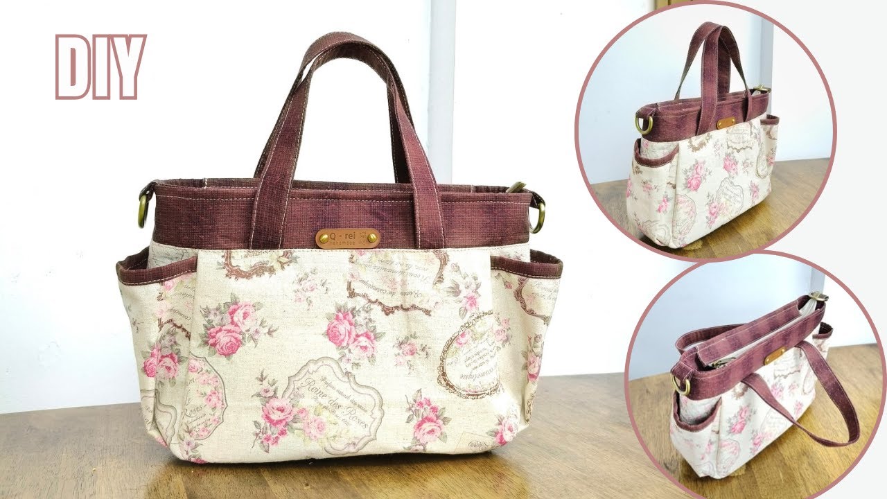 How To Make a Tote Bag with Pockets at Home | DIY Tote Bag with Pockets ...