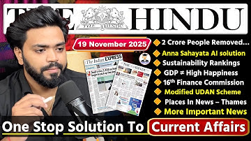 The Hindu Analysis Today | 19 November 2025 | The Hindu Newspaper Analysis | Daily Current Affairs