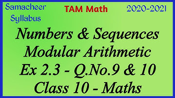 10th Maths | Chapter 2 | Numbers And Sequences | Ex 2.3 | Q.No.9 & 10