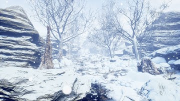 Snow scene made in unreal engine 4