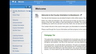 Faculty Blackboard Training Intro