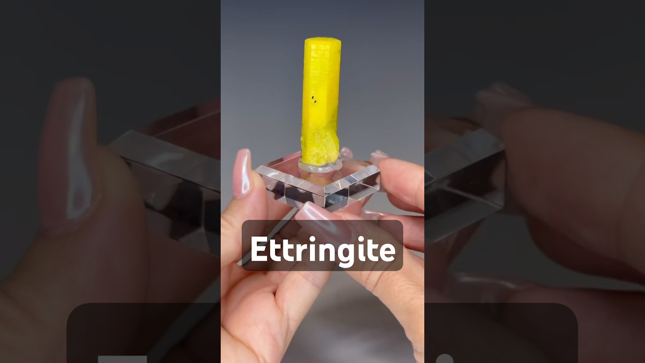 Yellow Ettringite: A Rare Calcium Sulfate Mineral Specimen 