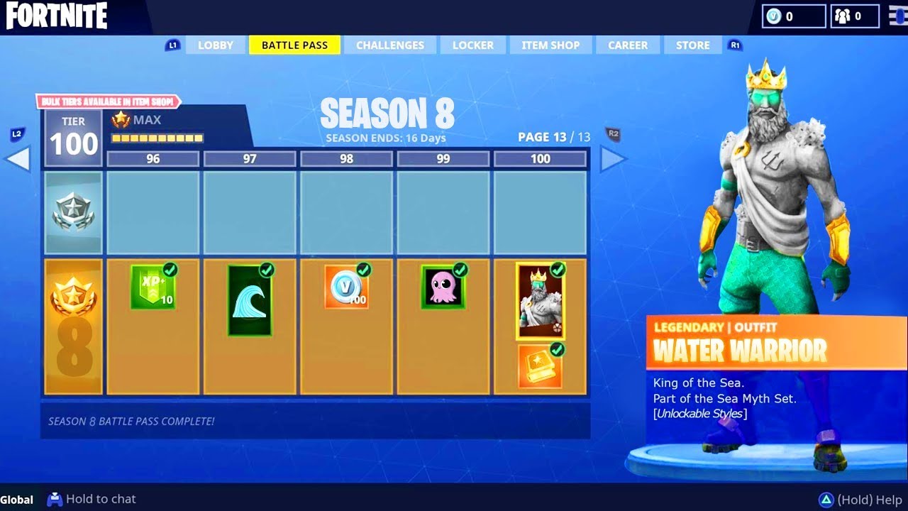 Fortnite Season 8 Battle Pass Leaked New Season 8 Skins