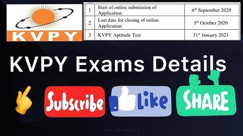 KVPY Examination Details 2020