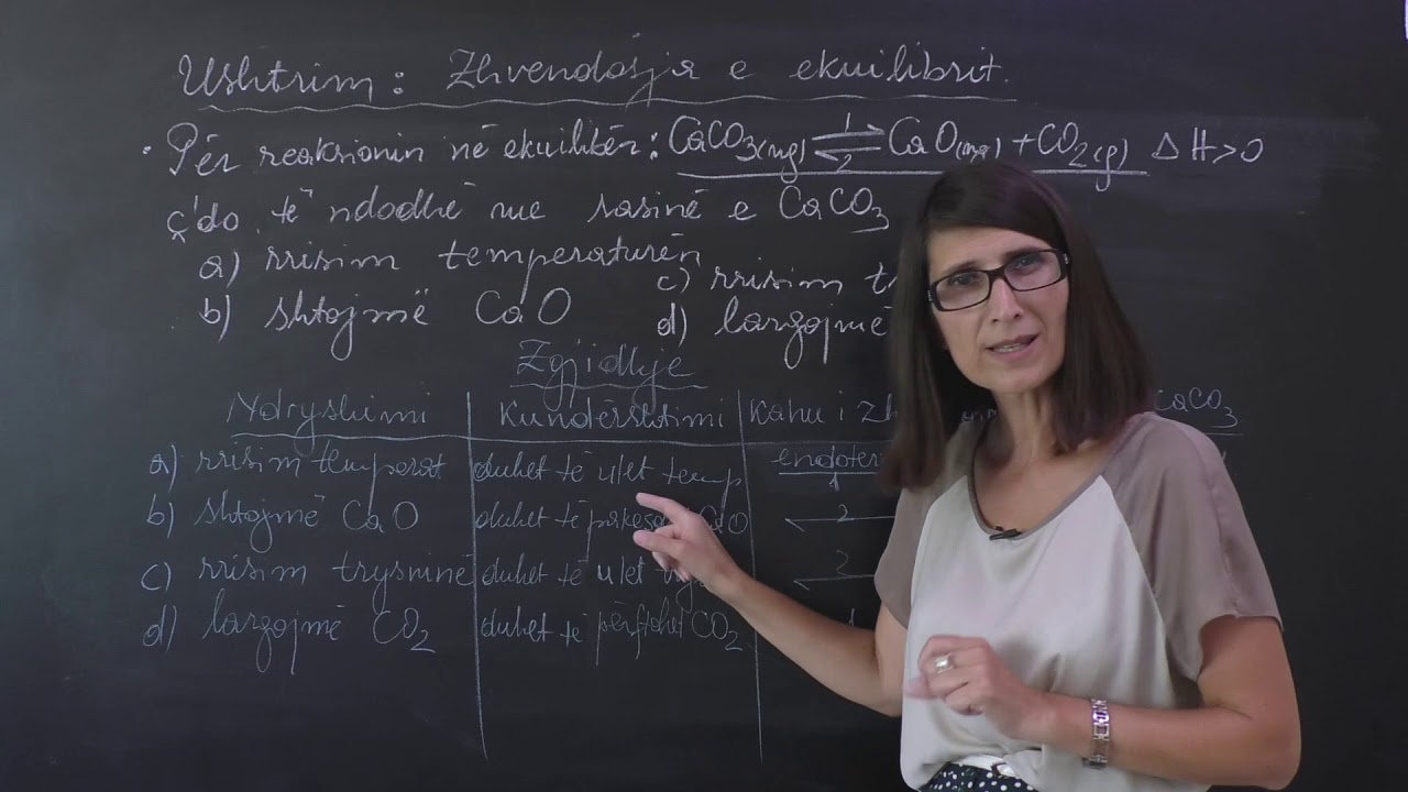 Kimi -  Ushtrim: Zhvendosja e ekuilibrit kimik