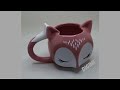 Caneca Raposa Rosa Colecionável Temática de Porcelana